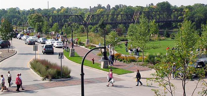 Apartments at the confluence of the Eau Claire and Chippewa rivers